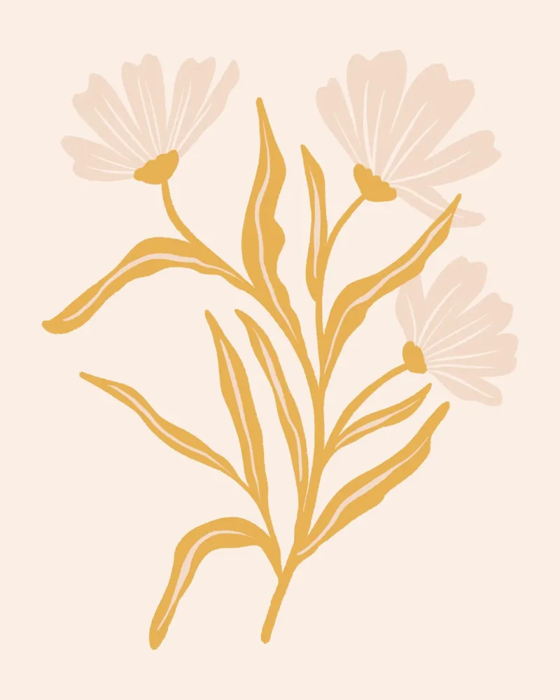 Modern Wildflowers in Earth Tones acrylic glass by Wackapacka