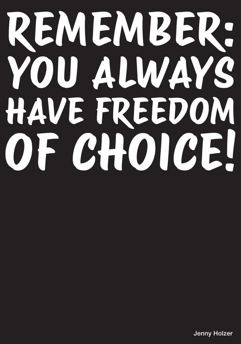 Zitat »Freedom of choice …« poster da studio salü
