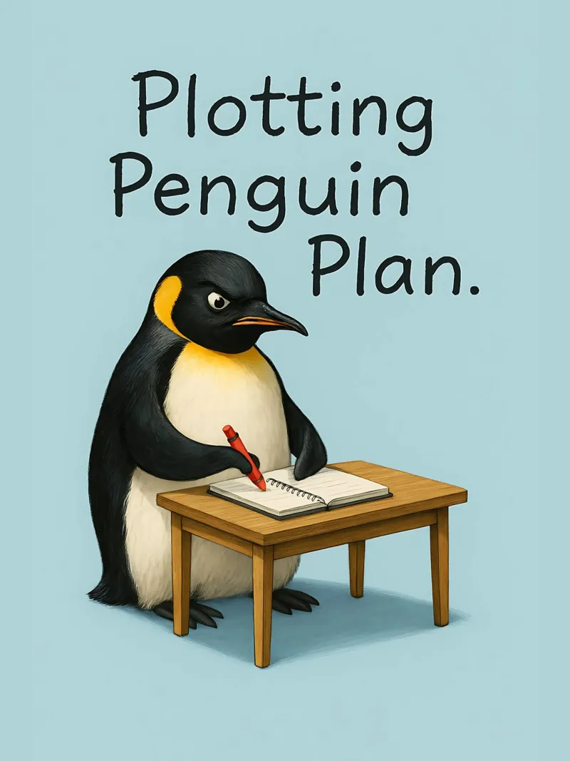 Funny Penguin Meme backlit film by Funny Humor Art