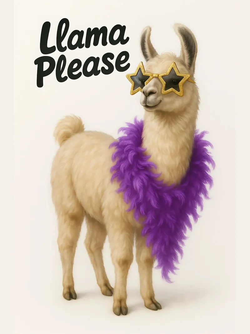 Meme divertente sui lama pellicola backlit da Funny Humor Art