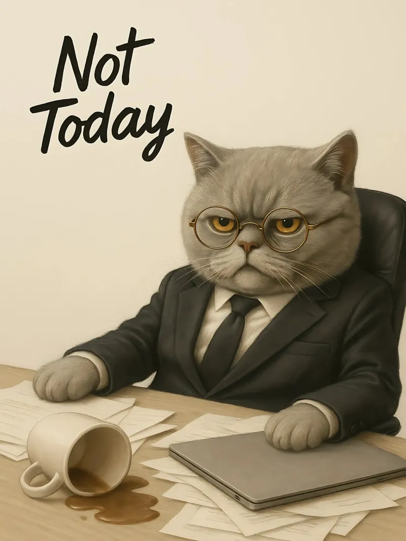 Meme divertente sul gatto capo poster con telaio in alluminio da Funny Humor Art