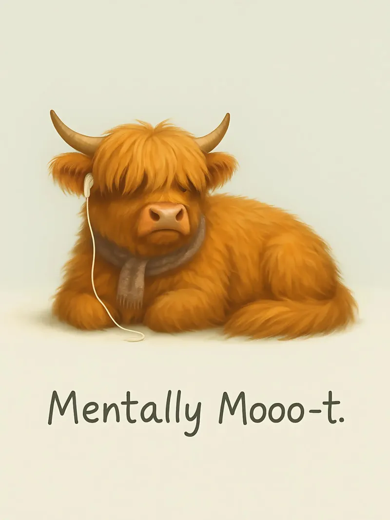 Meme divertente sulle mucche Highland 3 poster con telaio in alluminio da Funny Humor Art