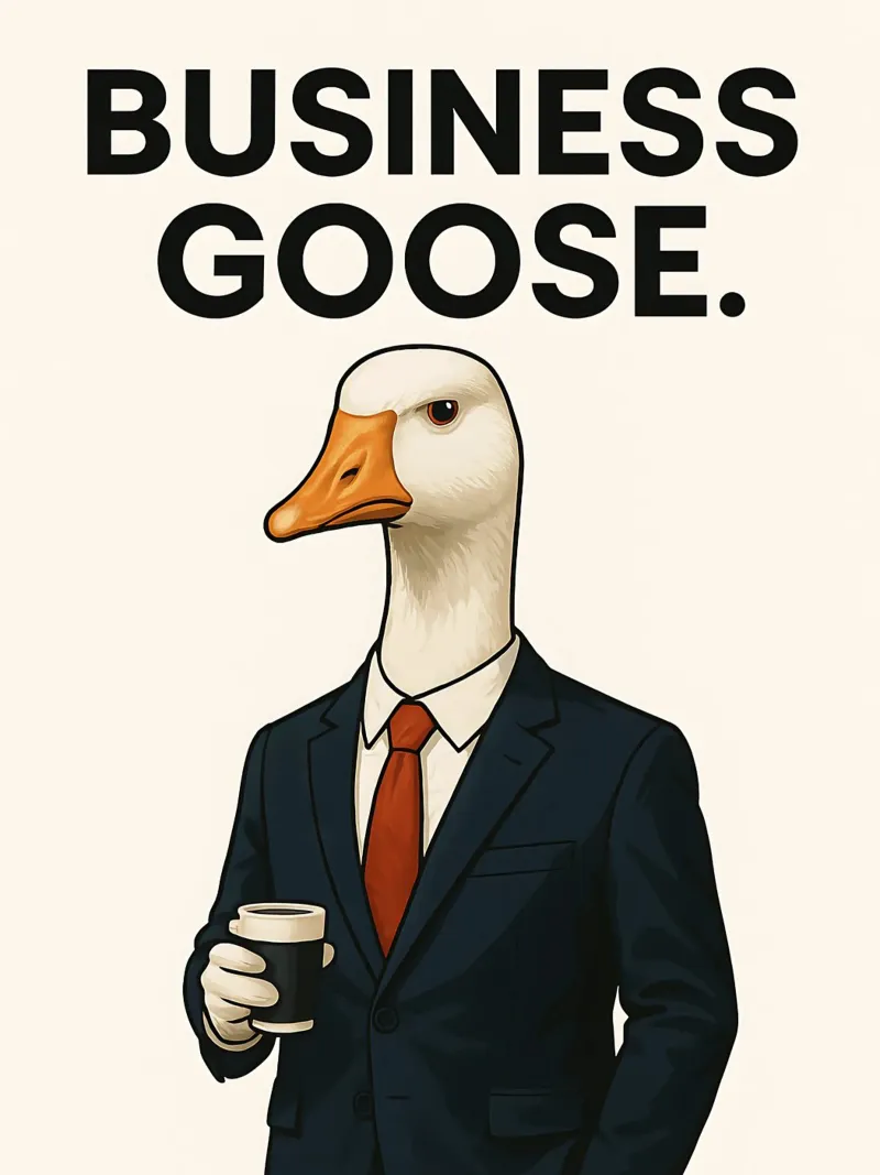 Grappige Gans Meme canvas met Baklijst van Funny Humor Art