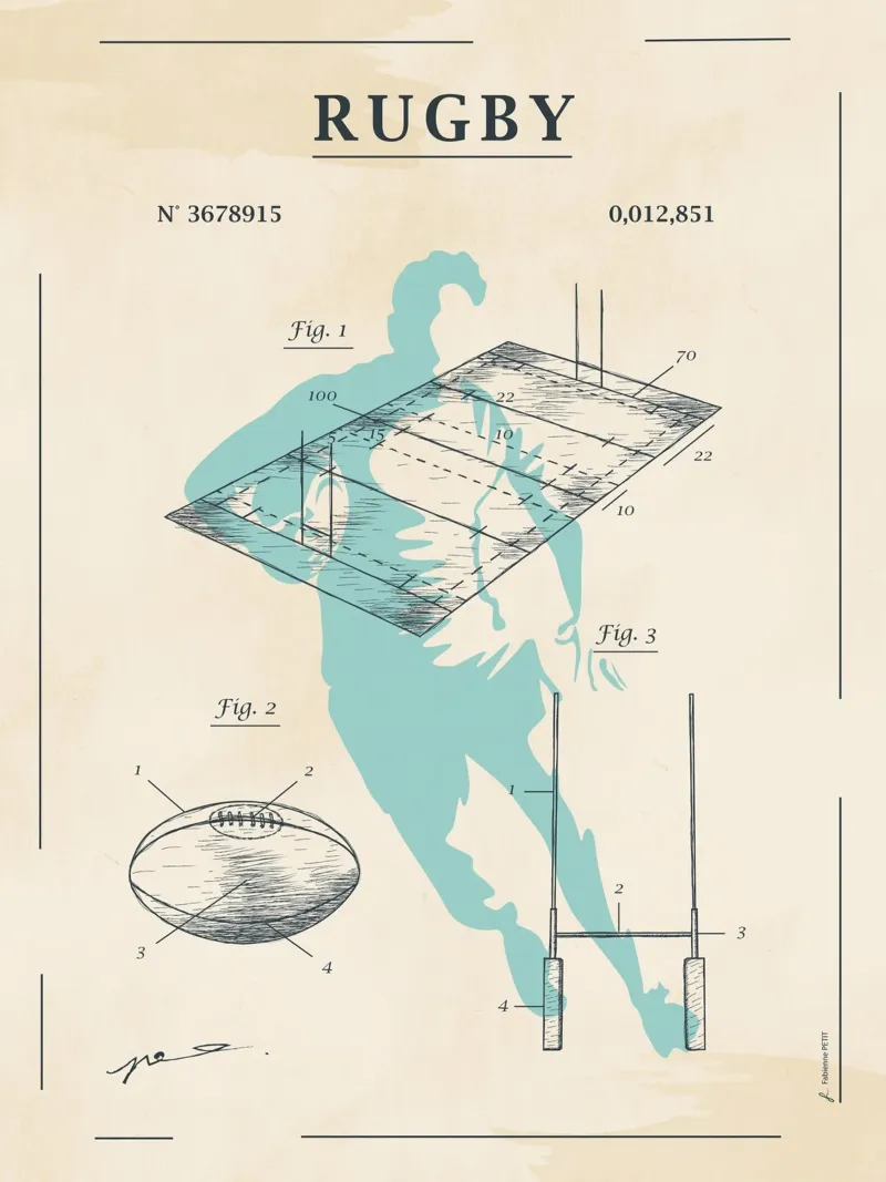 Brevet du rugby poster da Fabienne Petit