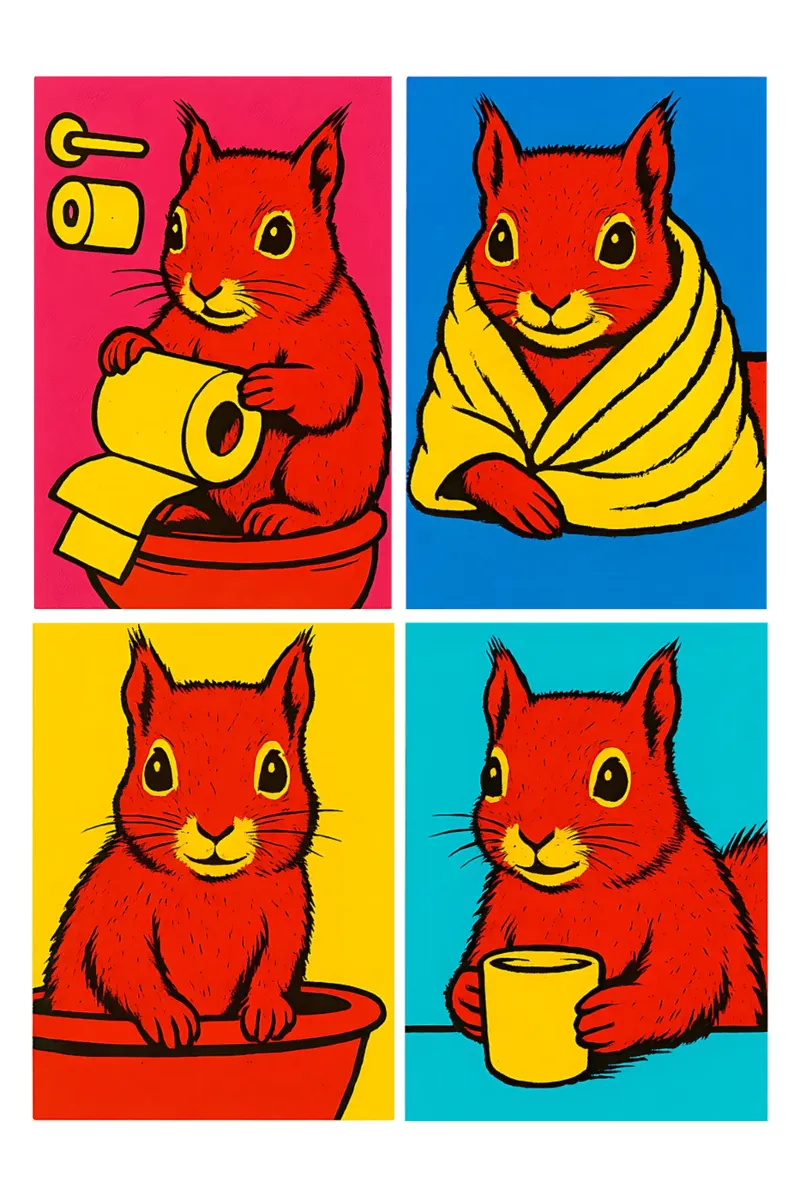 Andy Squirrel canvas with Floater frame by Little Wild Lines