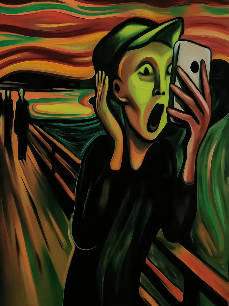L'urlo | L'urlo | 2025 - Ispirato a Edward Munch poster con telaio in legno da Autofocus