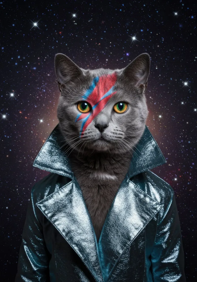Star Cat canvas with Floater frame by Pawtrait Studio