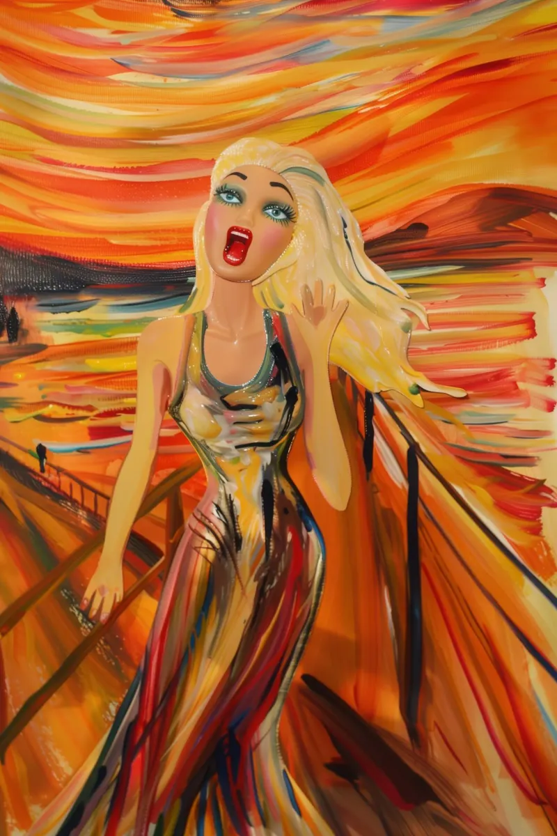 L'urlo di Barbie | Ispirato a Edward Munch carta hahnemühle da Autofocus