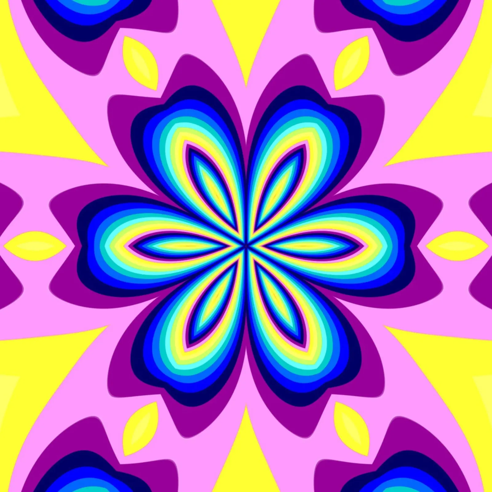 Caleidoscopio dai colori vivaci blu-rosa-giallo-viola-turchese carta hahnemühle da Gürsel Yesil Digital Art