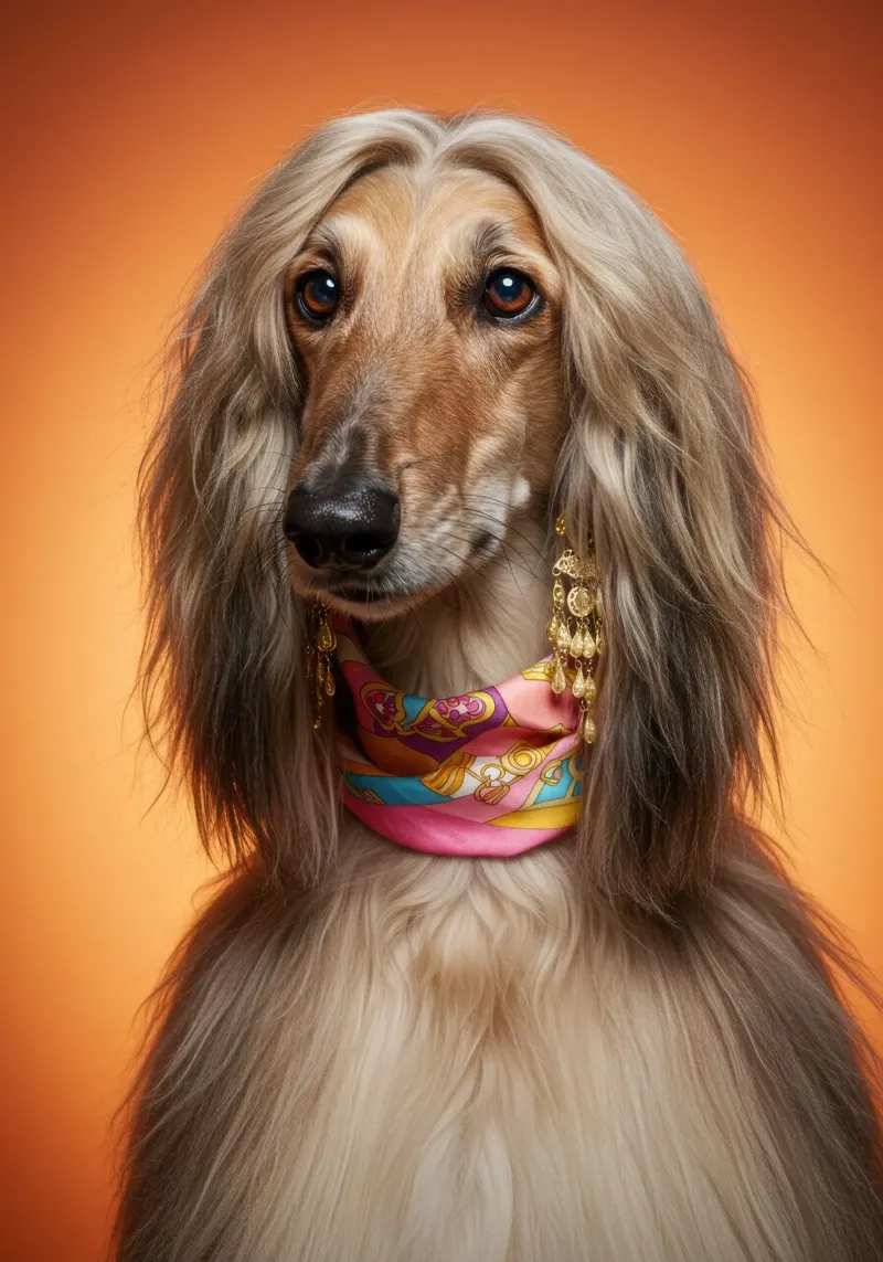 Sabueso afgano de los 80 metacrilato de Pawtrait Studio