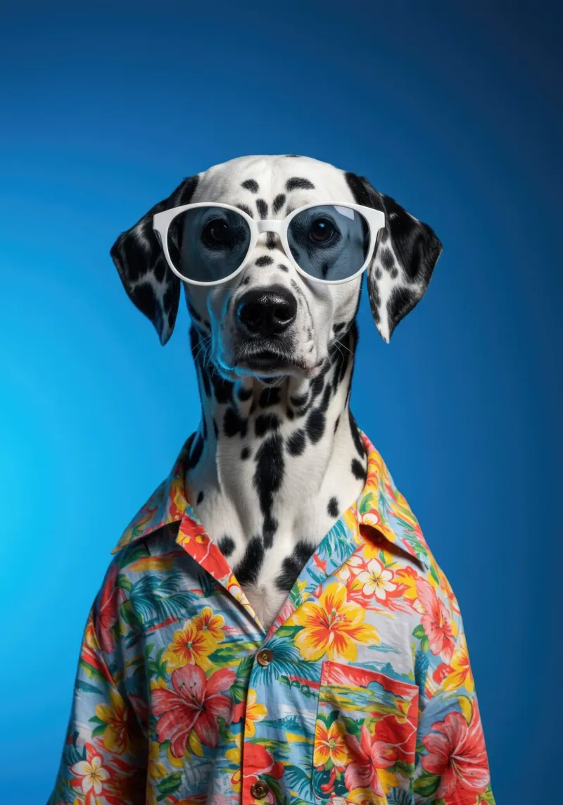 Dalmata floreale alluminio dibond da Pawtrait Studio
