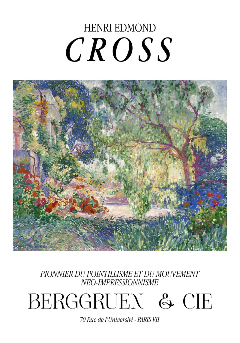 Henri-Edmond Cross Pointillist Stampa giardino colorato pellicola backlit da NorwesClub