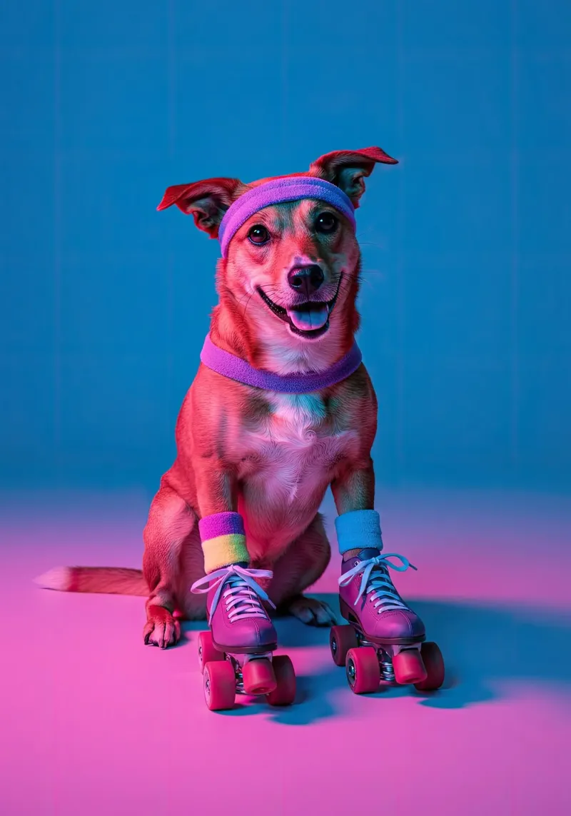 Cucciolo anni '80 poster con telaio in plastica da Pawtrait Studio