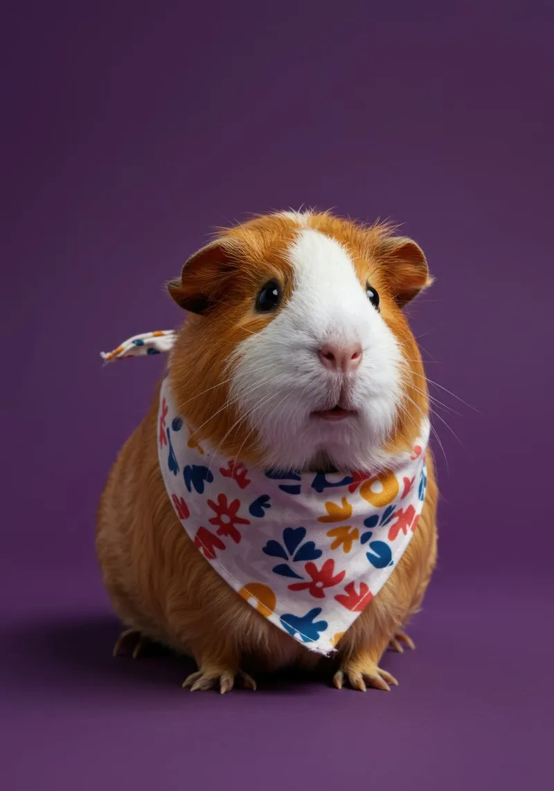 Purple Guinea Pig poster con telaio in alluminio da Pawtrait Studio