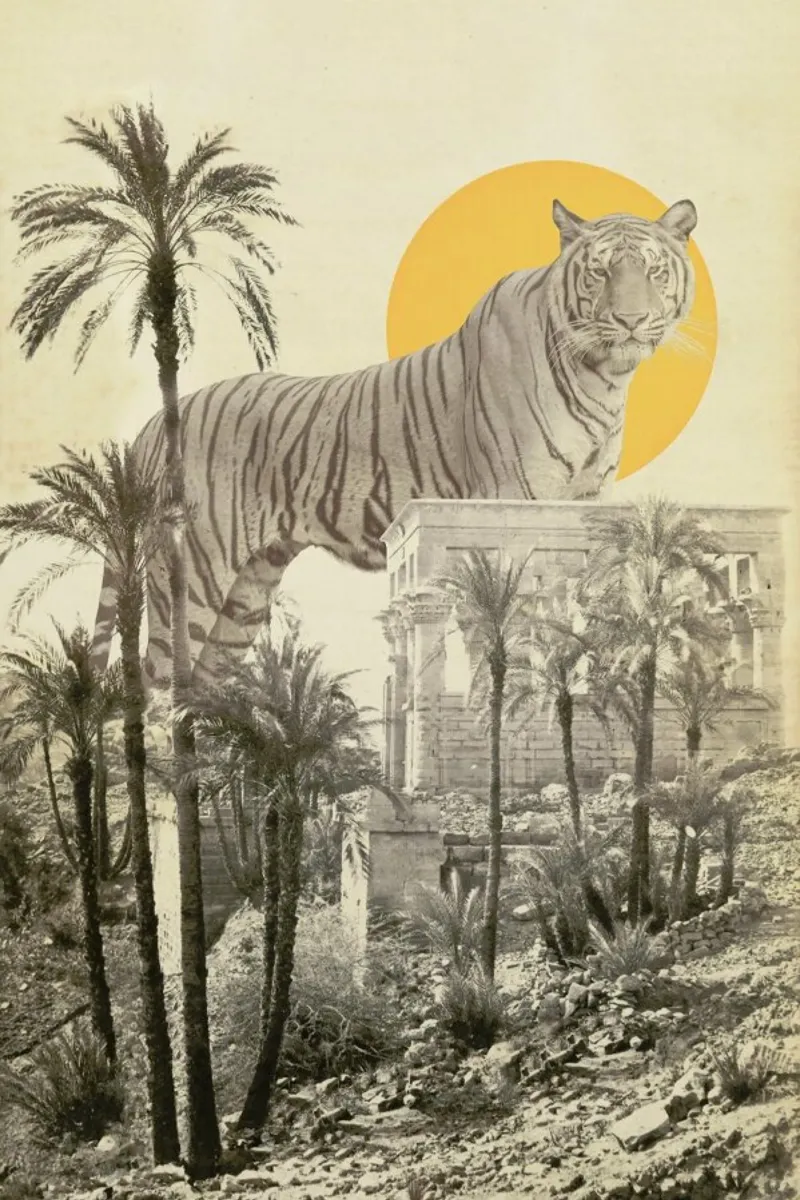 Giant Tiger In Ruins Print Big pellicola backlit da Florent Bodart