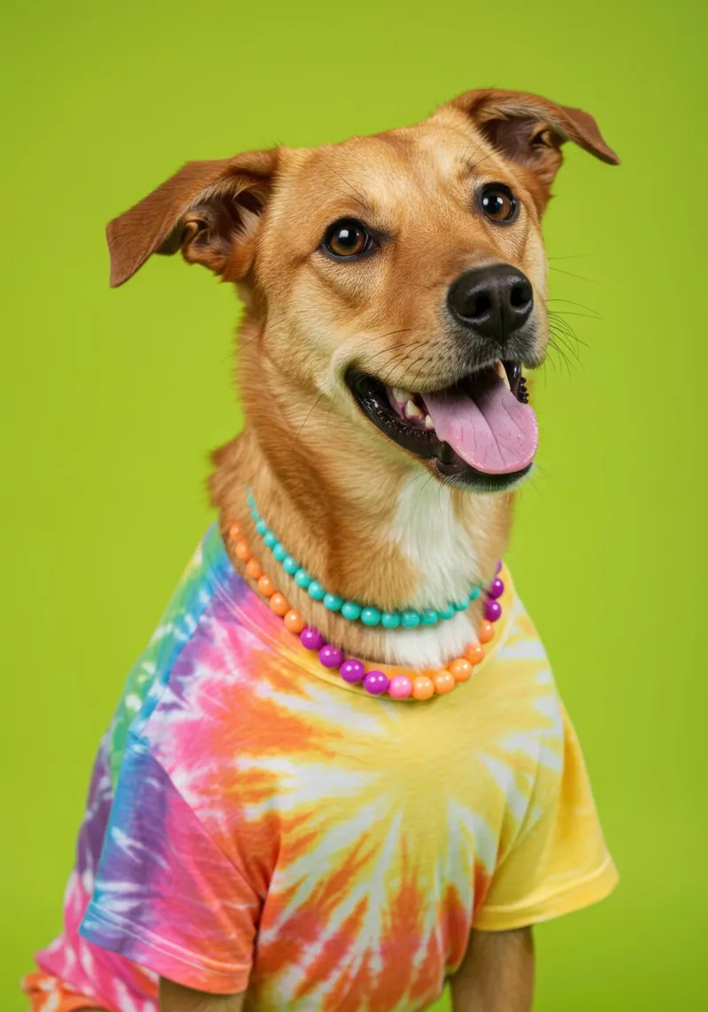 Cane Hippie poster con telaio in plastica da Pawtrait Studio