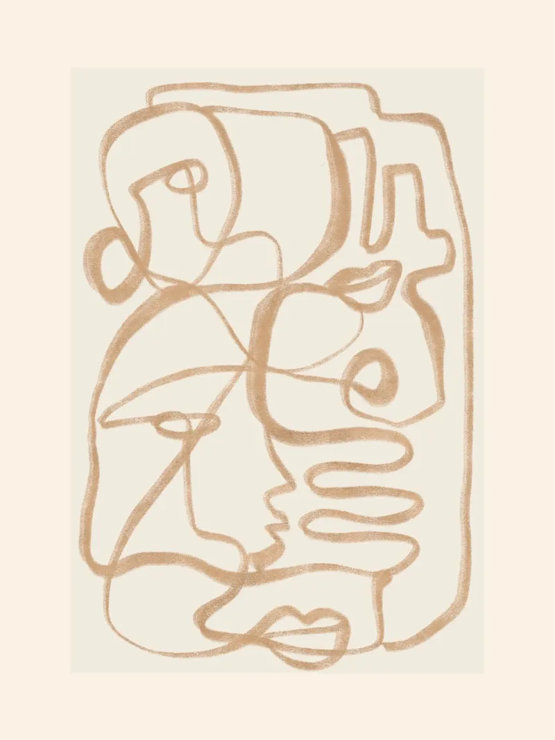Abstrakte Linienkunst 207 Leinwand von ThingDesign