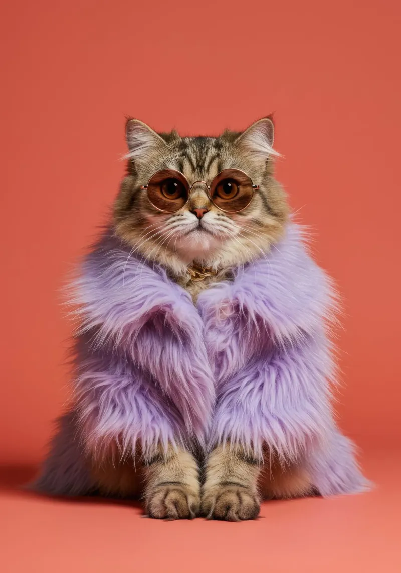 Perzische Kat mode canvas met Baklijst van Pawtrait Studio