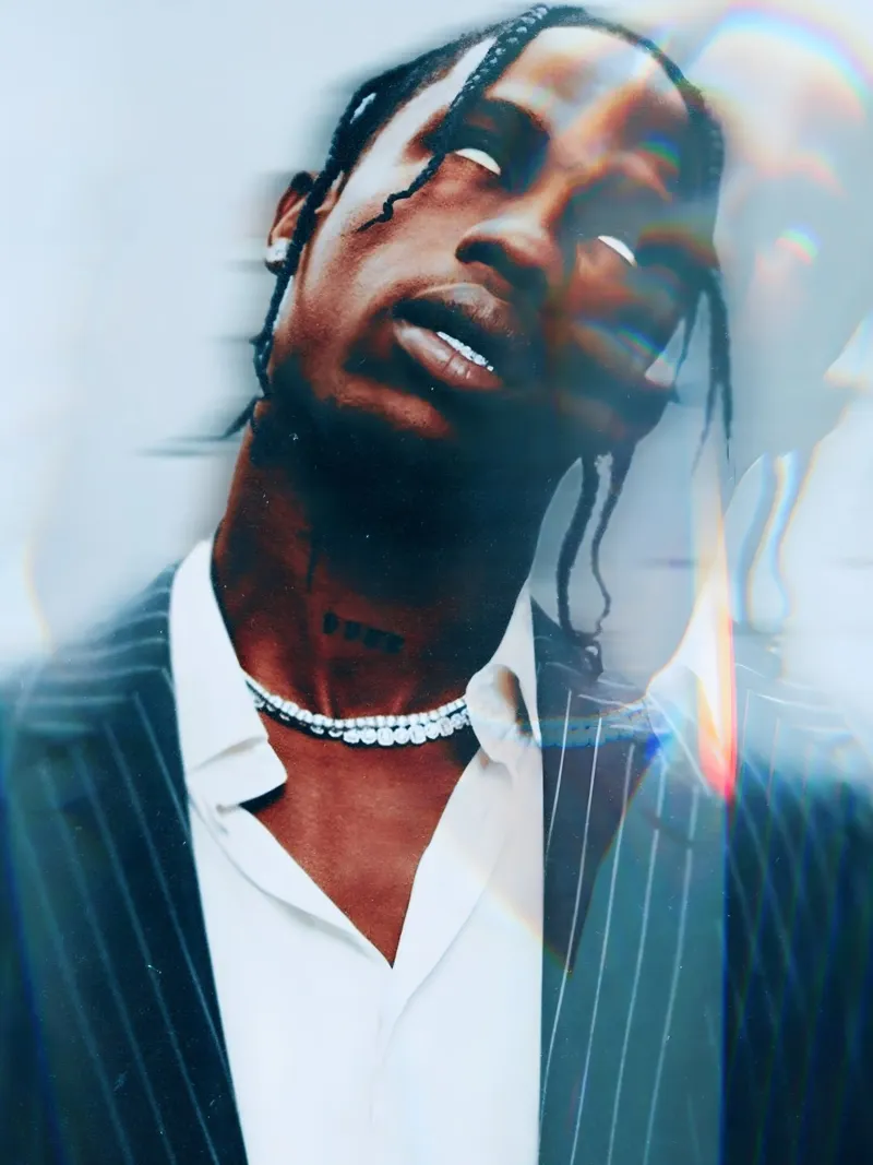 Travis Scott pellicola backlit da Low poly art
