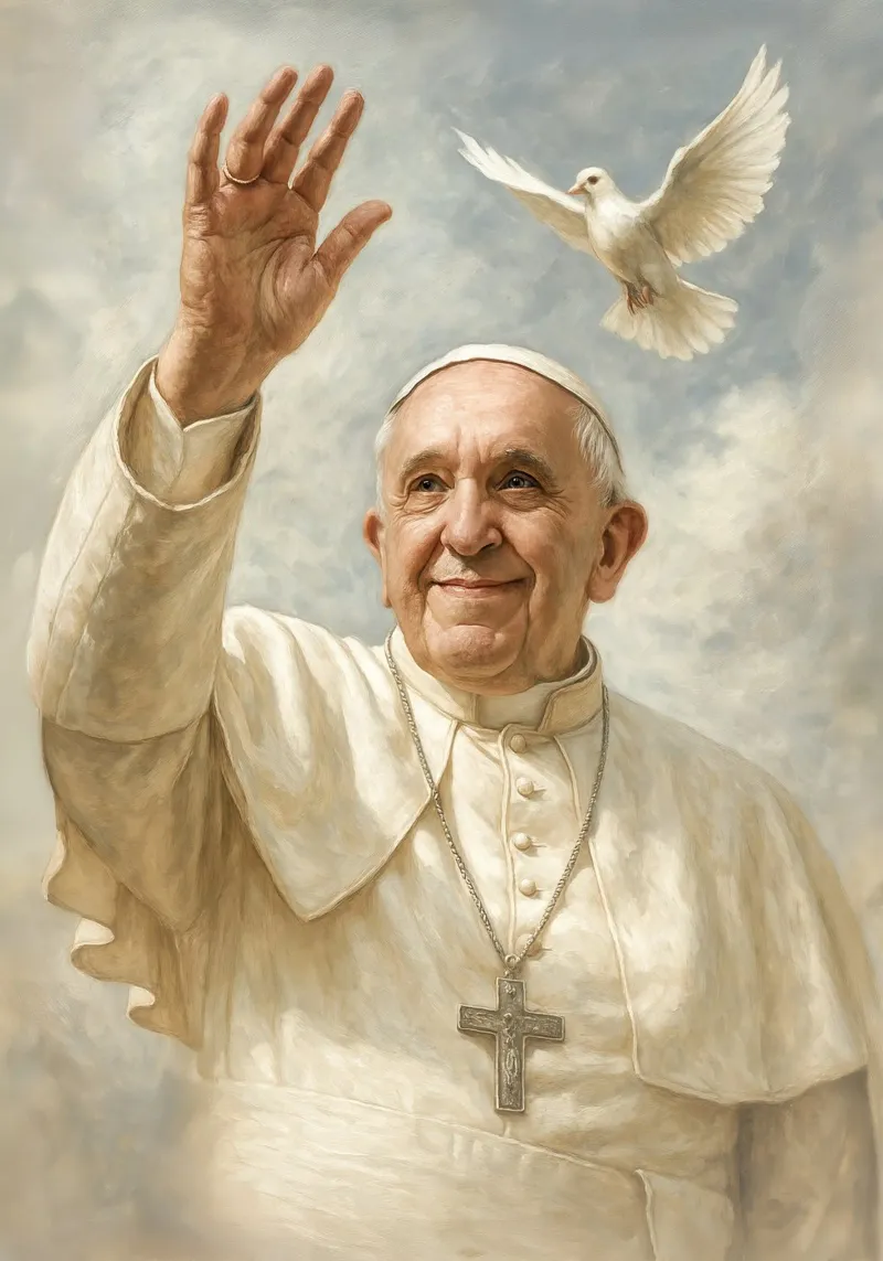 Poster di Papa Francesco - Benedizione del Vaticano, omaggio alla fede e alla pace carta hahnemühle da Lootprint