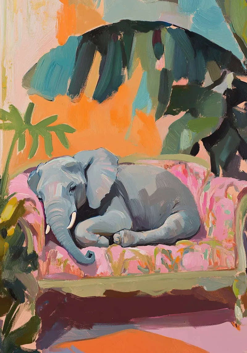 Elefante: Divano king poster con telaio in plastica da Nikis Art Studio