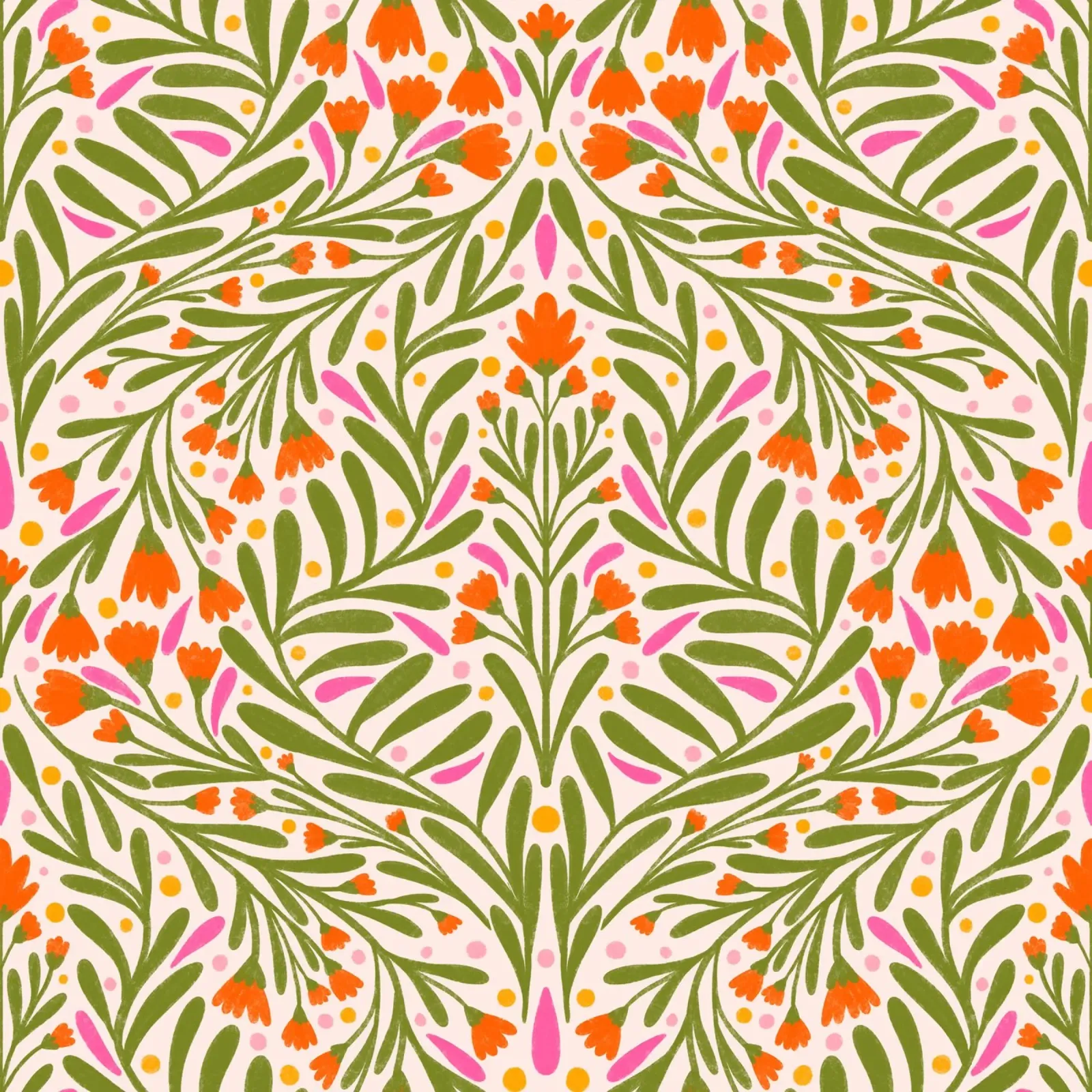 Spring flowers pattern canvas by Wackapacka