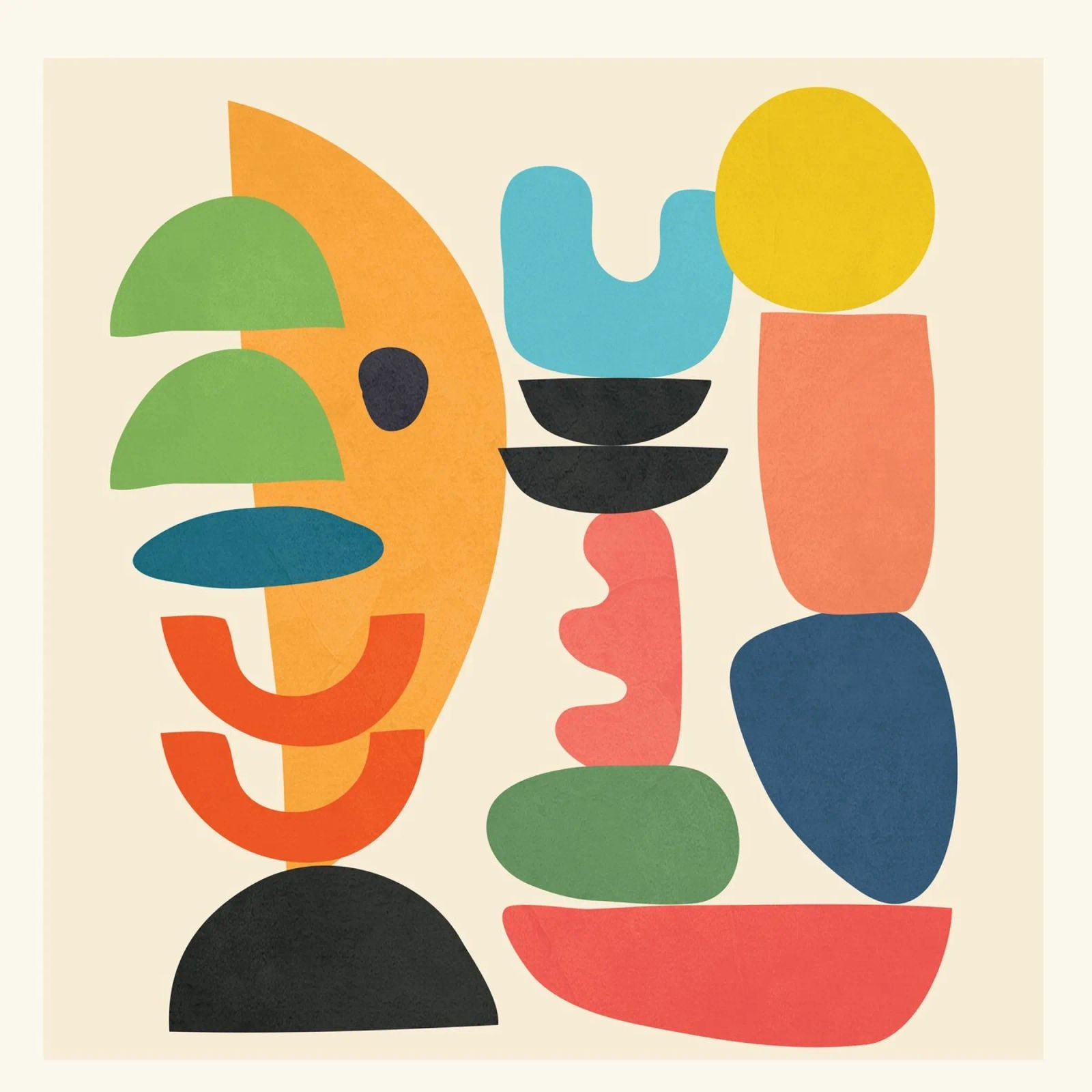 Minimal Abstract Shapes Art 1 pellicola backlit da Flow Line