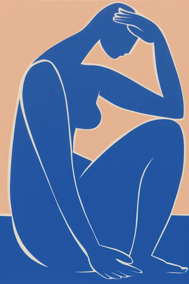 Nackte Frau | Inspiriert von den Matisse Scherenschnitten Alu-Dibond von Autofocus