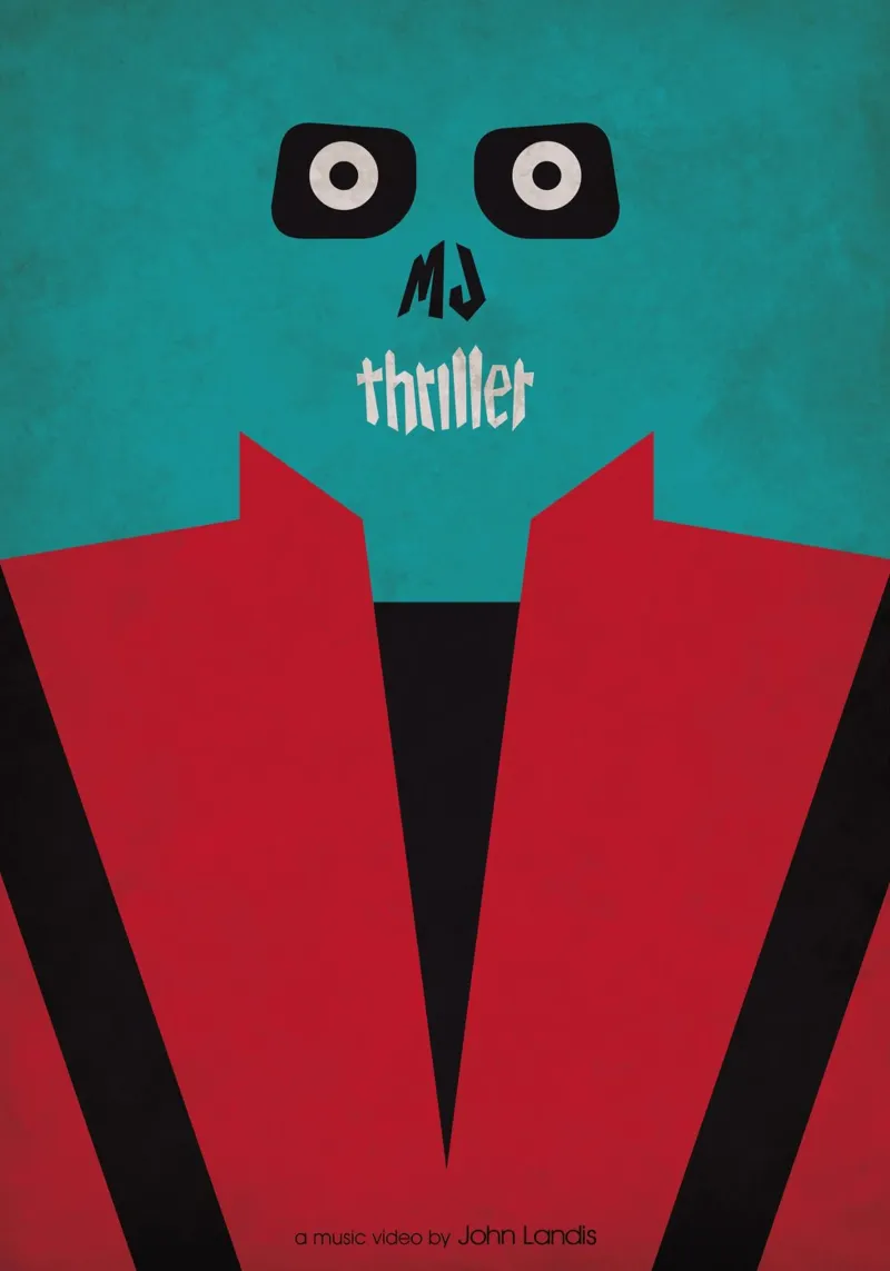 Thriller - Minimalist Music Video Poster by Federico Mancosu poster con marco de plástico de Federico Mancosu