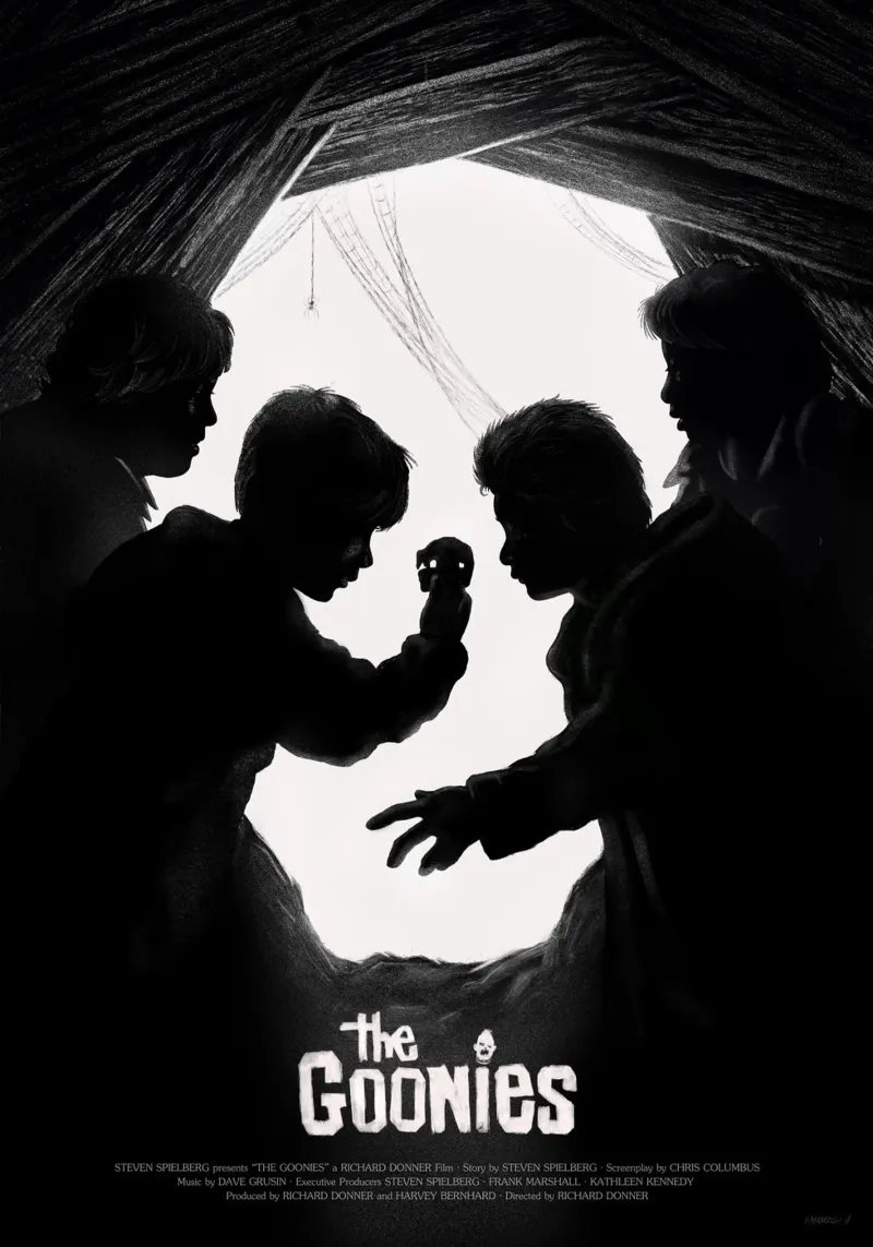 Goonies never say die! poster with plastic frame by Federico Mancosu