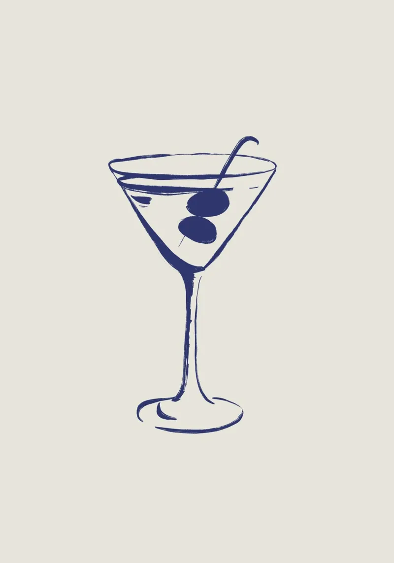 Verre de martini toile de Sixmai