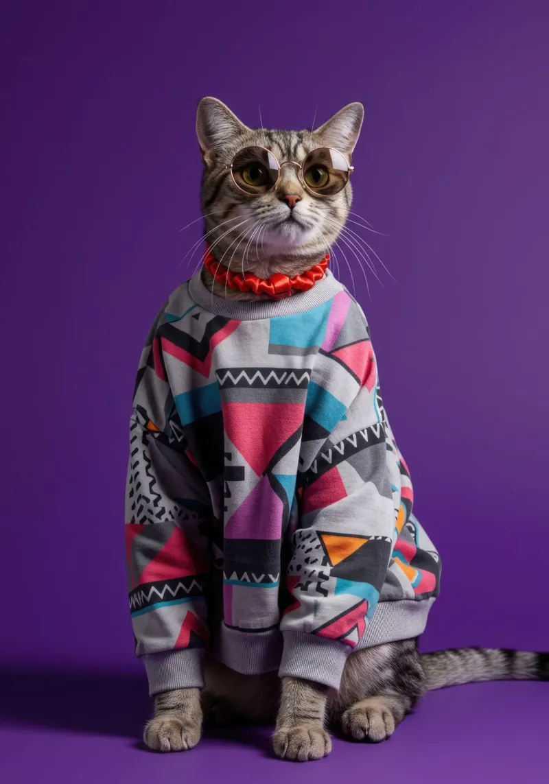 Geometric Retro Cat poster da Pawtrait Studio