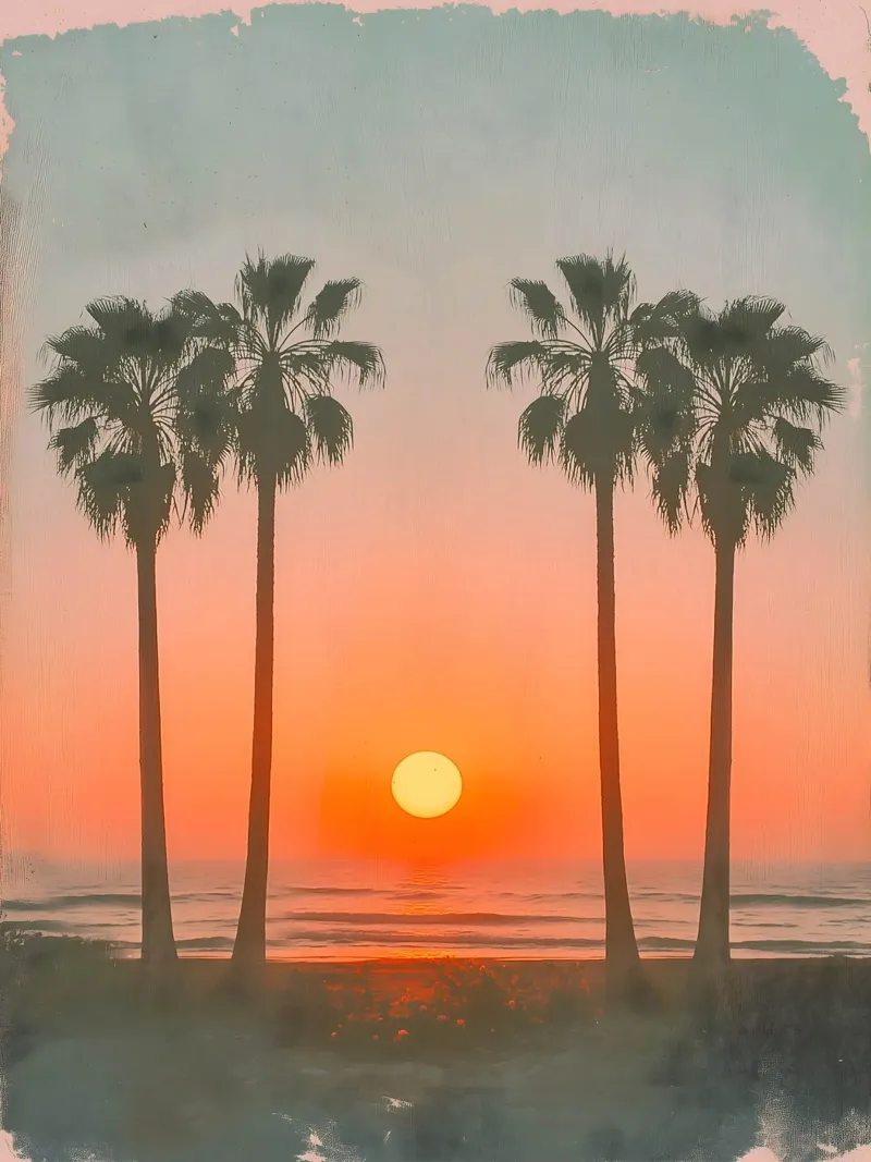 Retro Palm Beach pellicola backlit da Moon  Bloom