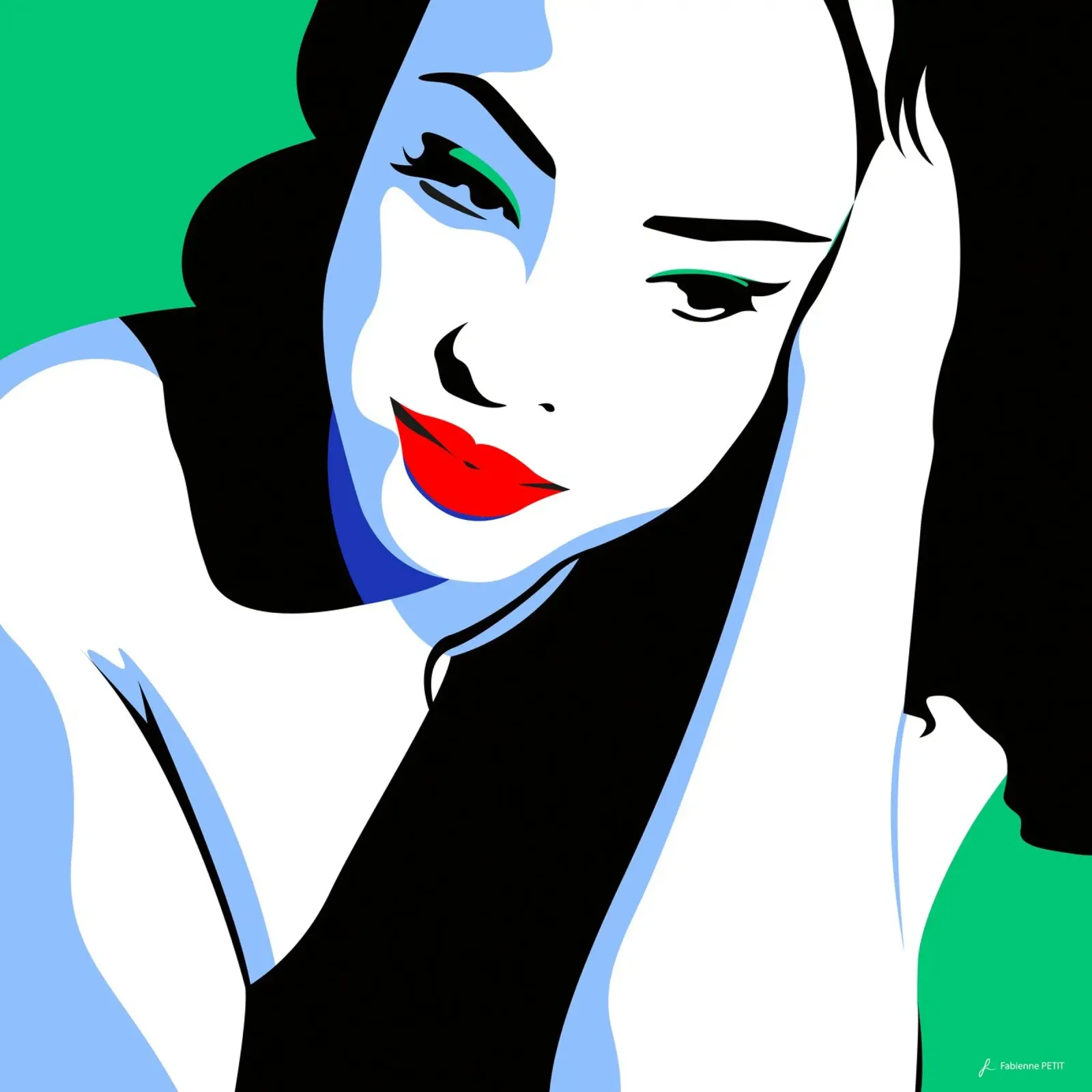 Anima - Ritratto di donna poster con telaio in alluminio da Fabienne Petit