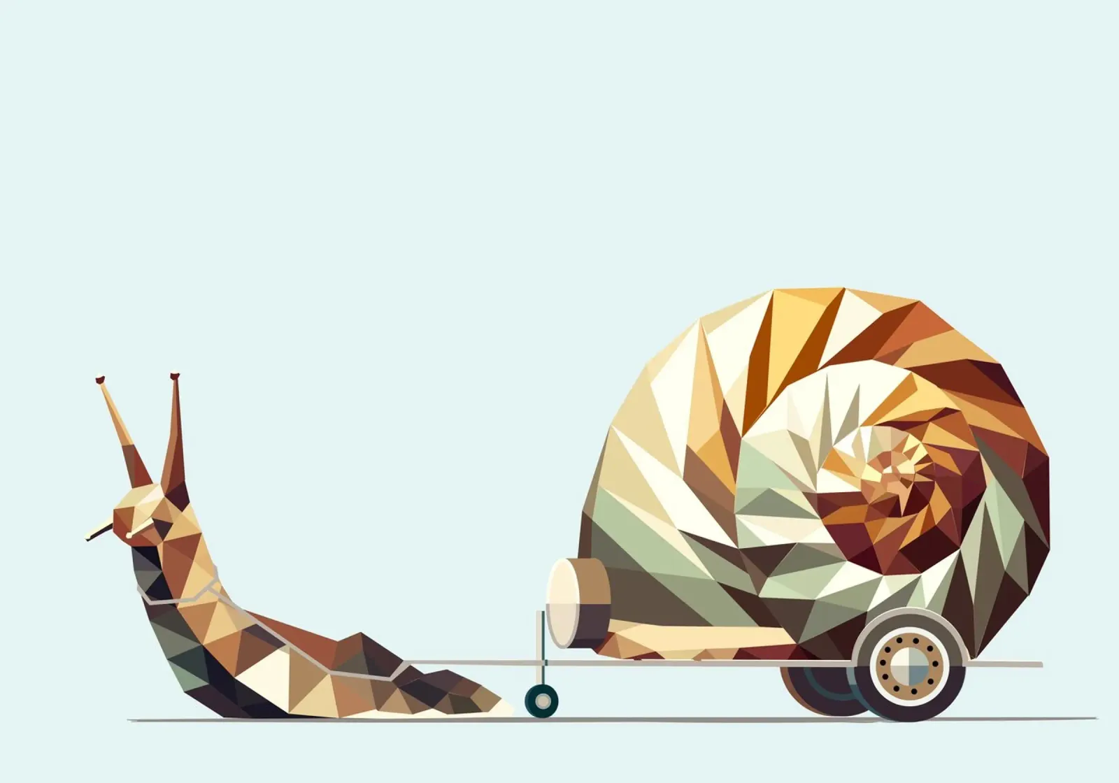 Caracol poligonal con remolque: el viaje lento como arte hahnemühle de namosh