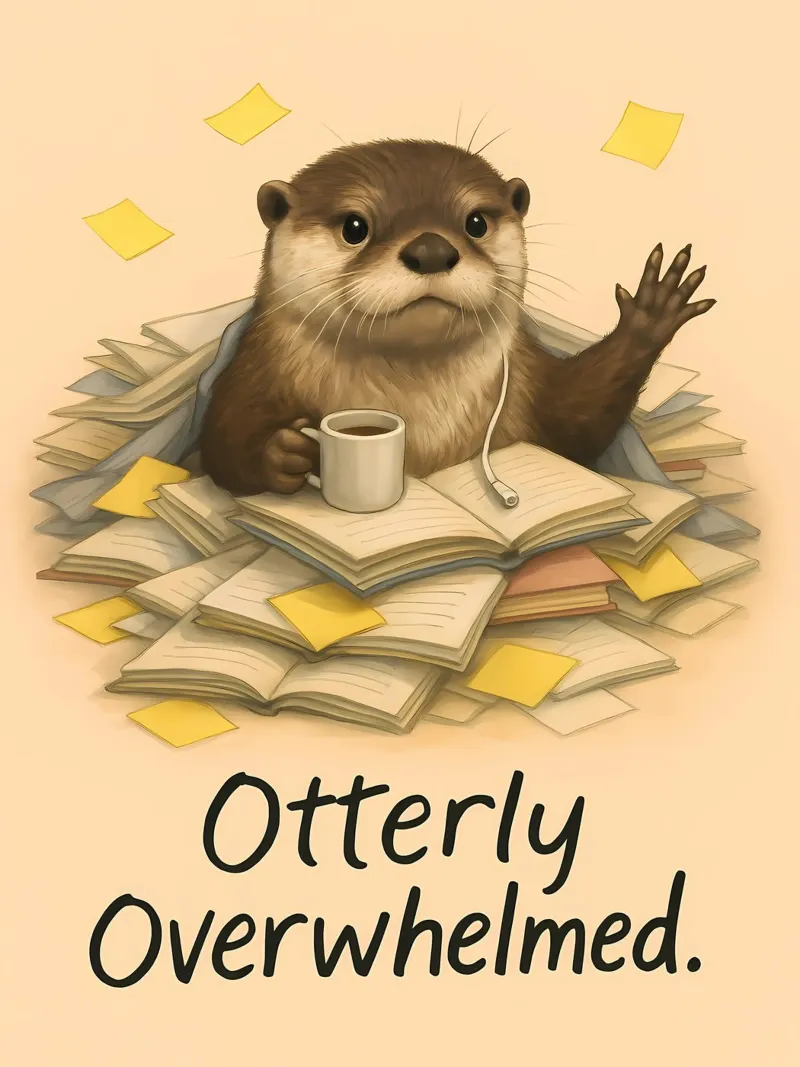 Funny Busy Otter Meme canvas by Funny Humor Art
