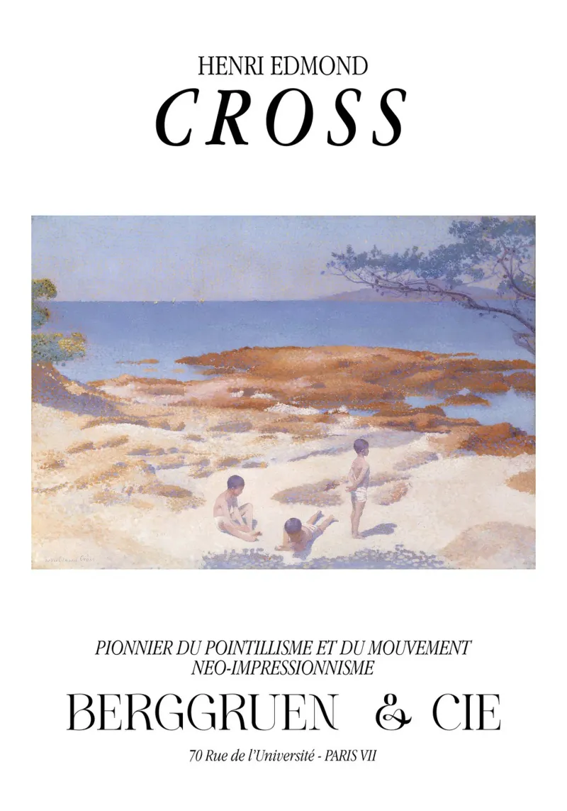 Henri-Edmond Cross Pointillist Beach Scene Figures canvas by NorwesClub