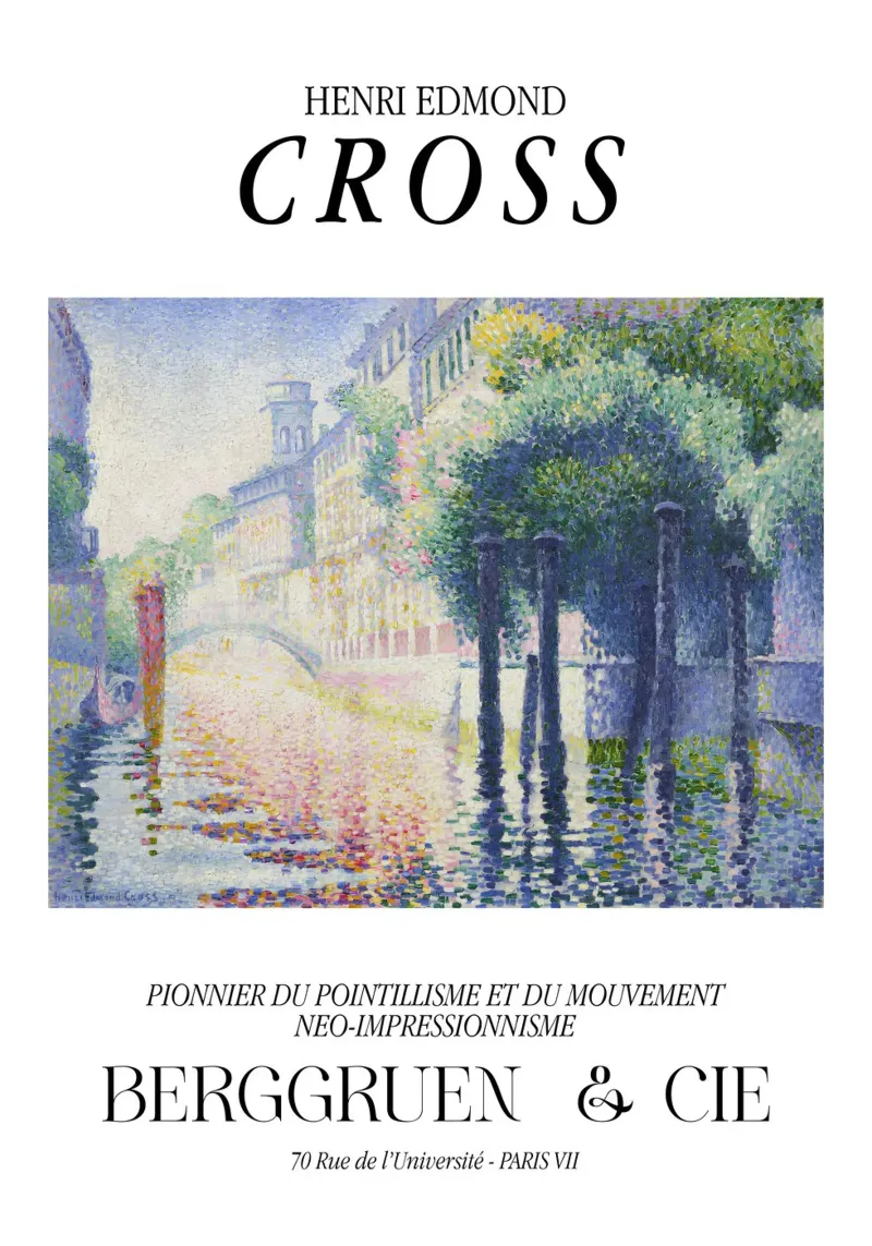 Henri-Edmond Cross Scena puntinista sul canale di Venezia pellicola backlit da NorwesClub