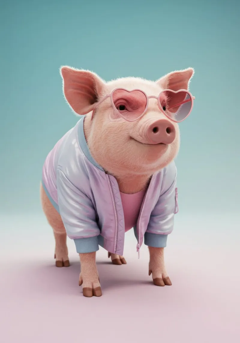 Lovely Pig hahnemühle by Pawtrait Studio