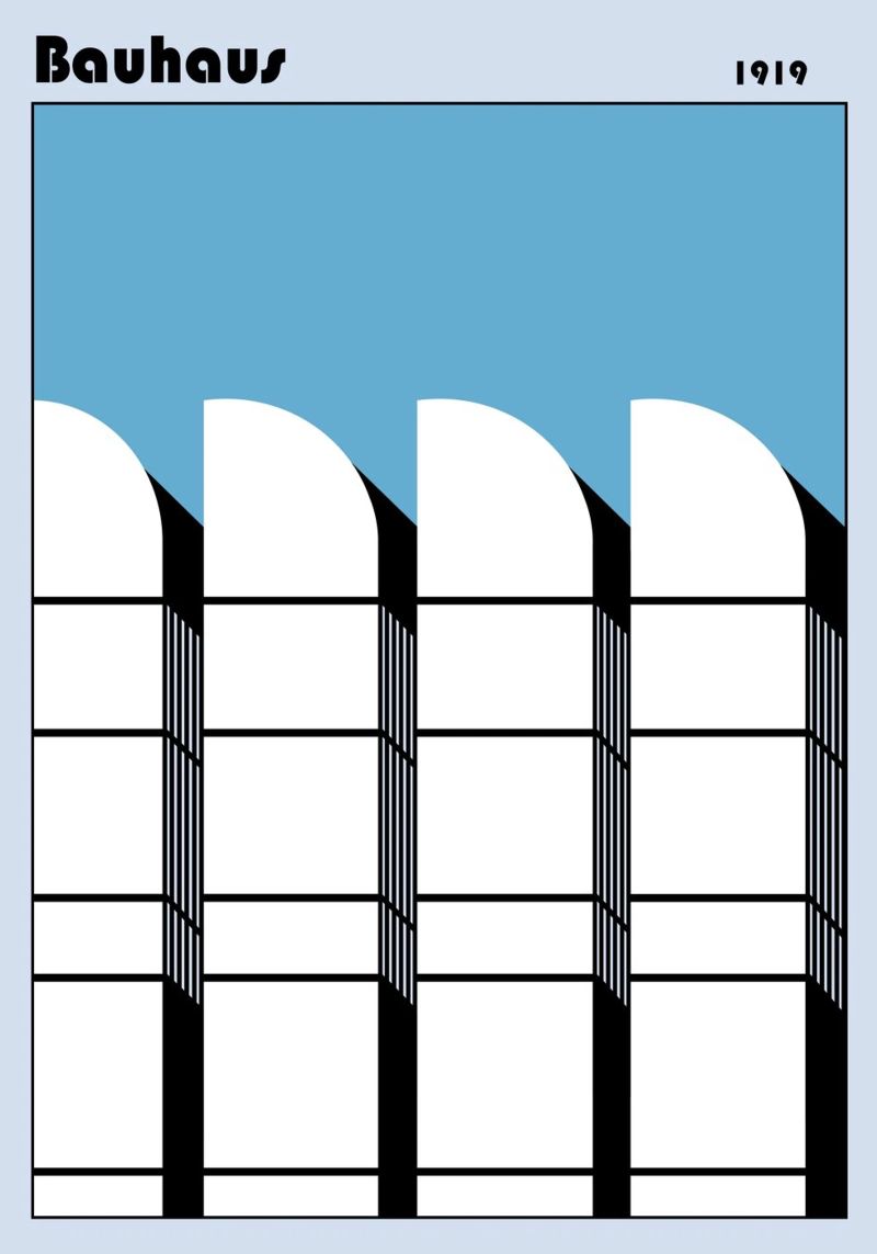 Bauhaus Geometric Pattern Abstract Print 1919 metacrilato de NorwesClub