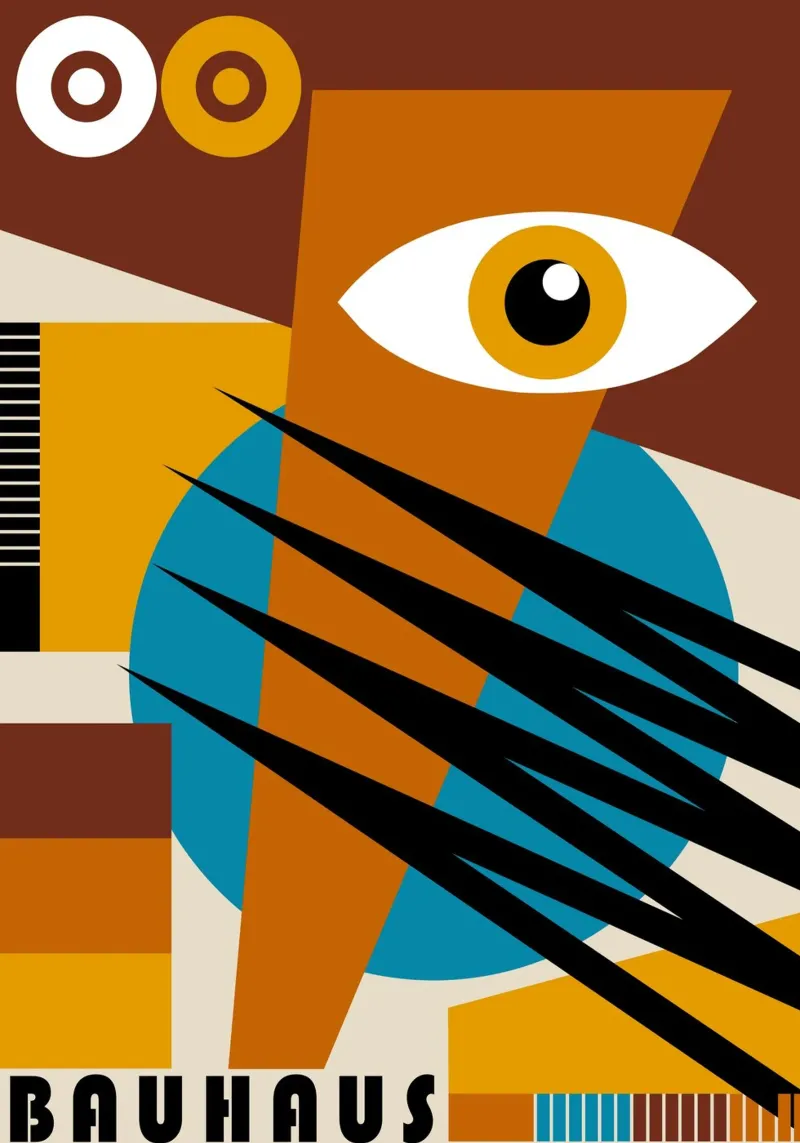 Bauhaus Geometric Abstract Eye Color Print hahnemühle de NorwesClub
