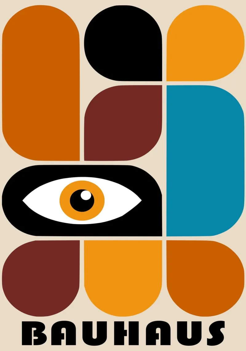 Bauhaus Geometric Abstract Eye Color Print metacrilato de NorwesClub