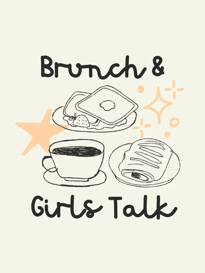 Brunch & Girl Talk tela con Cornice a cassetta da Dreamer10