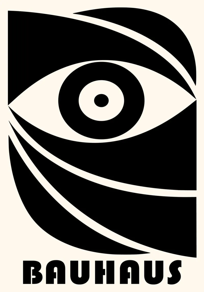 Bauhaus Gestileerd Oog Geometrische Abstracte Print canvas van NorwesClub
