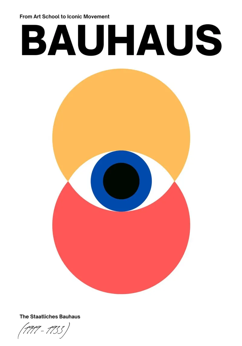 Bauhaus Geometric Abstract Eye Iconic Movement Print hahnemühle by NorwesClub