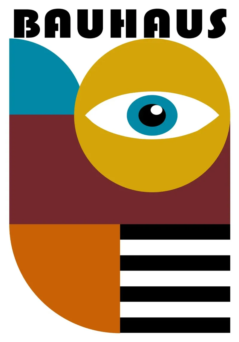 Bauhaus Geometric Abstract Figures Color Print hahnemühle by NorwesClub