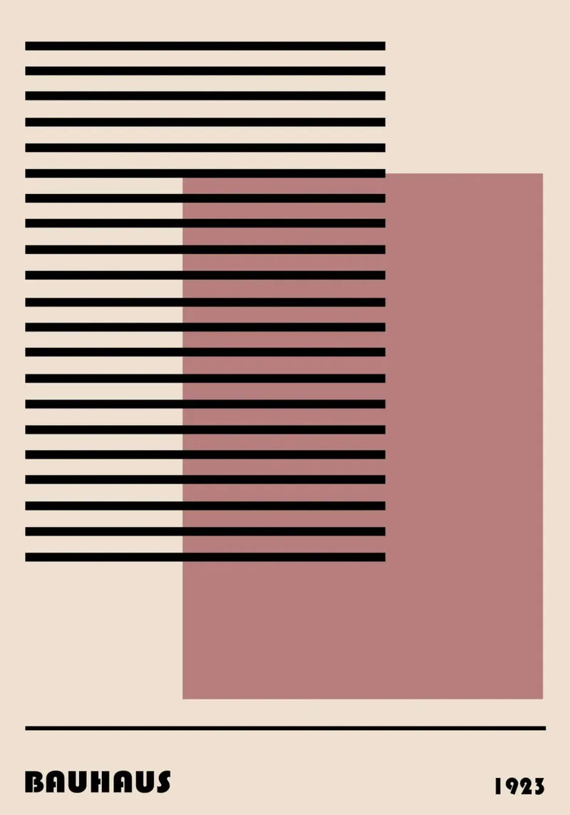 Stampa Bauhaus astratta a righe color block 1923 carta hahnemühle da NorwesClub
