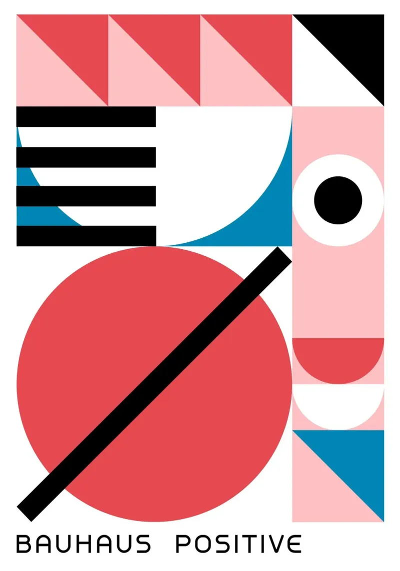 Impresión en color abstracta geométrica positiva Bauhaus metacrilato de NorwesClub