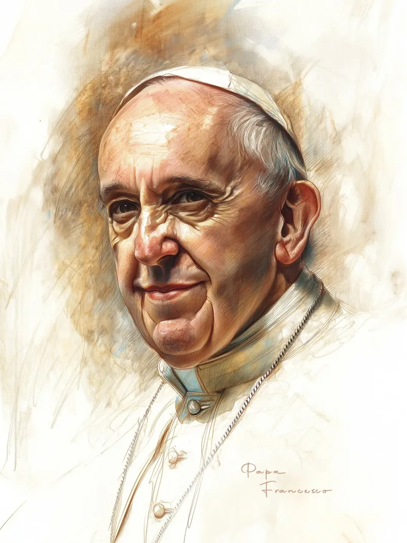 Aquarell Papa Francesco carta hahnemühle da Carinaprint