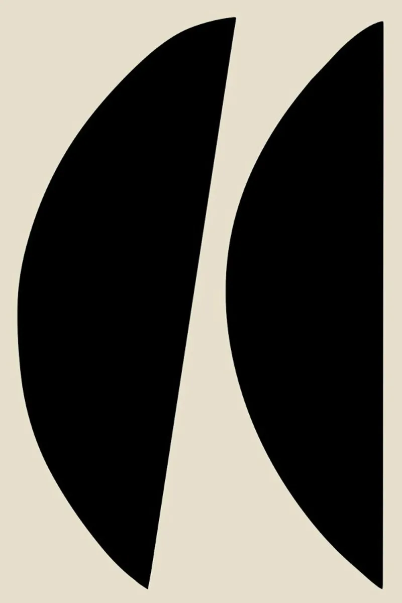 Crescents poster with wooden frame by Graphite
